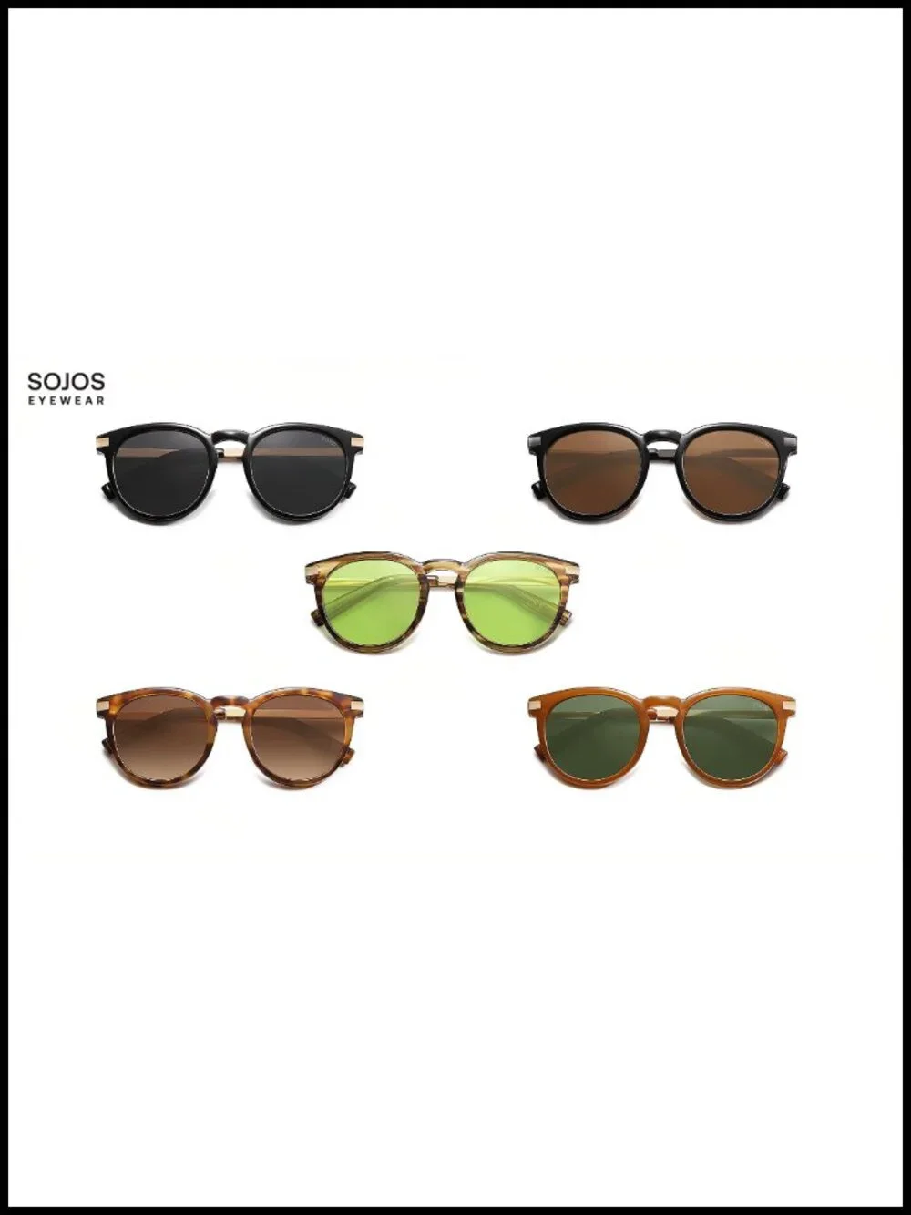 Retro Round Polarized Sunglasses Classic Vintage Trendy Sunnies
